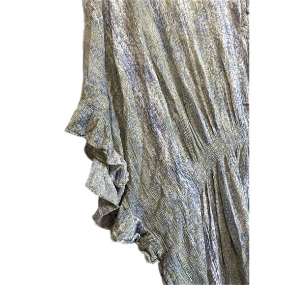 ODDY Kaftan Tunic Dress Boho Butterfly Sleeve Smocked Waist Print 1XL - Picture 4 of 8